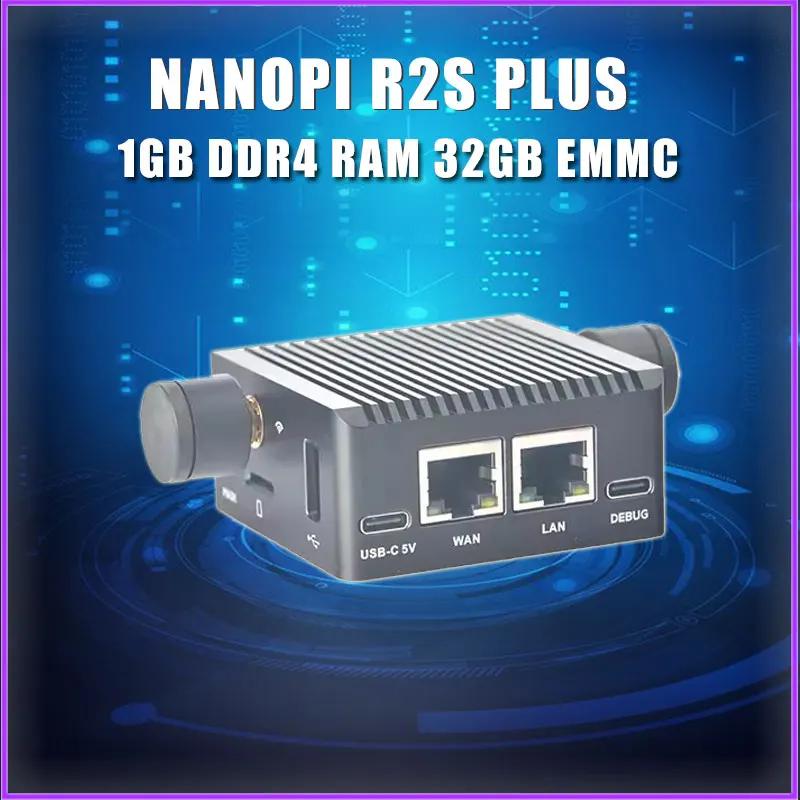 NanoPi R2S Plus Rockchip RK3328  ھ A53 SoC, 1GB RAM, 32GB eMMC, U ,  ھ, OpenWrt 